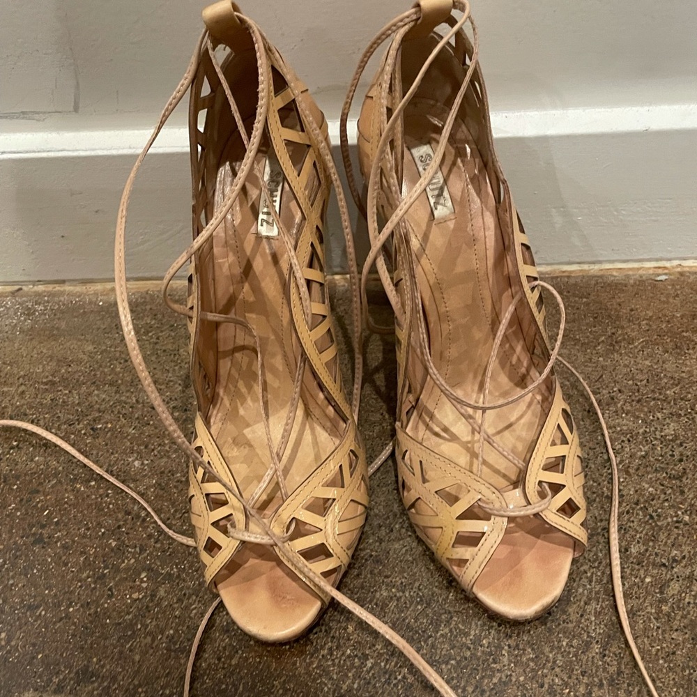Schutz Dubianna Pale Peach Strappy Heel 8.5